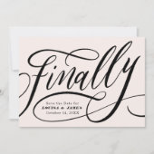 最後に延期された日付の変更日付の保存 招待状 (正面)