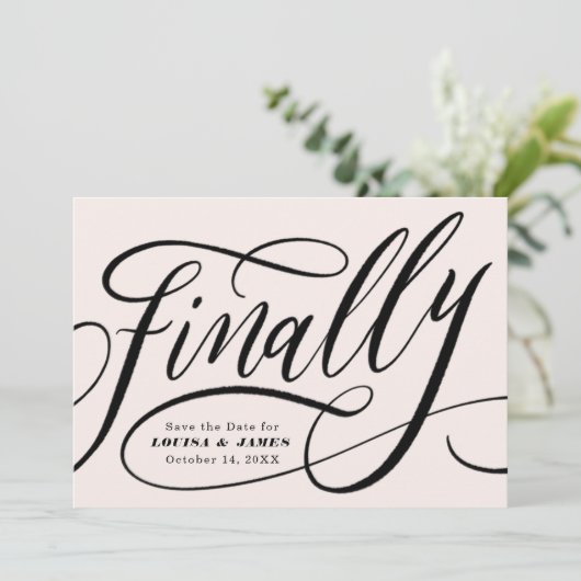 最後に延期された日付の変更日付の保存 招待状 (スタンド正面)