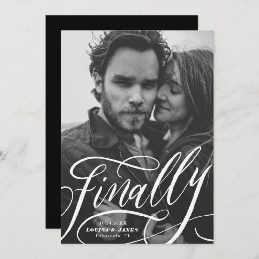 最後に延期されたCovid写真の日付を保存 招待状 (正面/裏面)