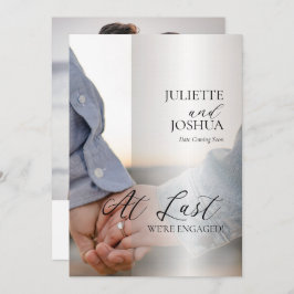 最後に我々は2つの写真婚約した婚約である 案内状