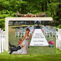 最後に日付の茶色の髪のカップルおもしろいカードを保存