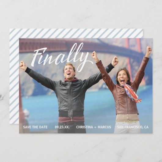 最後に日付の青い縞を救って下さい セーブザデート (正面/裏面)