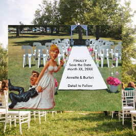 最後に日付カップルおもしろいポストカードを保存 案内ポストカード