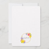 最後に春ブライダルシャワー招待 招待状 (裏面)