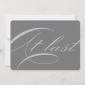 最後に書エレガント道ソフトピンク結婚グレー 招待状 (裏面)