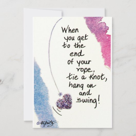 最後に来たら…ことわざ・ブルー・絵画ノート ノートカード (正面)