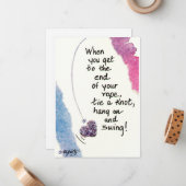 最後に来たら…ことわざ・ブルー・絵画ノート ノートカード (正面/裏面インサイチュ)