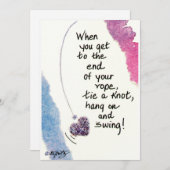 最後に来たら…ことわざ・ブルー・絵画ノート ノートカード (正面/裏面)