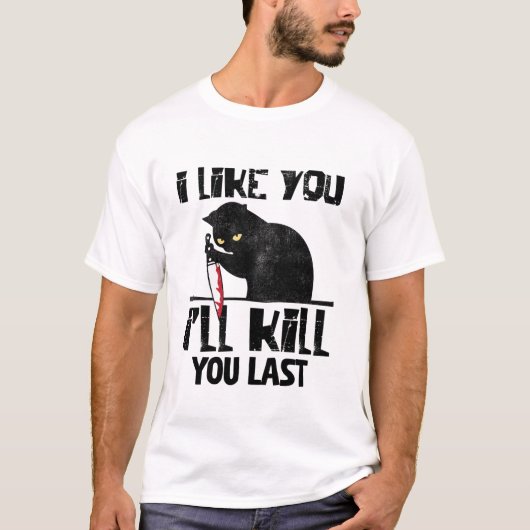 最後に猫を殺しておもしろいやる Tシャツ (正面)