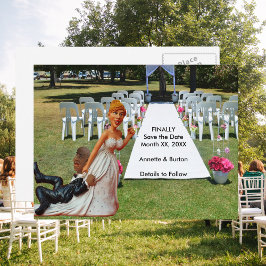 最後に異人種間おもしろいカップルの日付を保存2 案内ポストカード