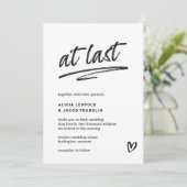 最後に白黒タイポグラフィモダン結婚の 招待状 (スタンド正面)