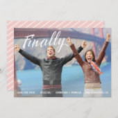 最後に着色されるばら色の金ゴールドが縞で飾る日付を救って下さい セーブザデート (正面/裏面)