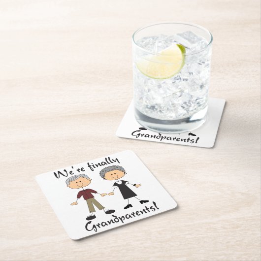 最後に祖父母 スクエアペーパーコースター (インサイチュ)