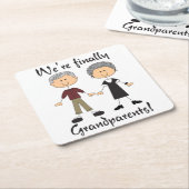 最後に祖父母 スクエアペーパーコースター (アングル)
