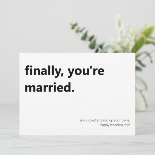 最後に結婚した結婚式の日フラットカード カード (スタンド正面)