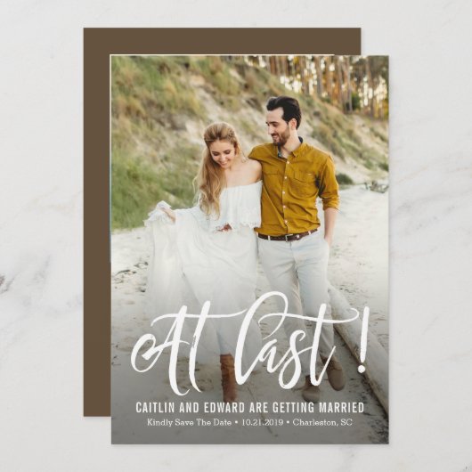 最後に編集可能な背景色の日付を保存 セーブザデート (正面/裏面)