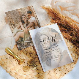 最後に繊細な書道とアーチフォト結婚ズ 招待状