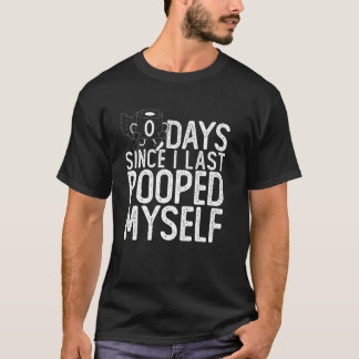 最後に自分でうんこした日からの日数0 おもしろいうんこB Tシャツ
