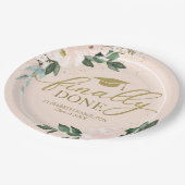 最後に行われたピンク赤面フローラ卒業パーティー ペーパープレート (アングル)