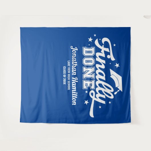 最後に行われたブルーエクセシションパーティーの背景 タペストリー (正面(横))