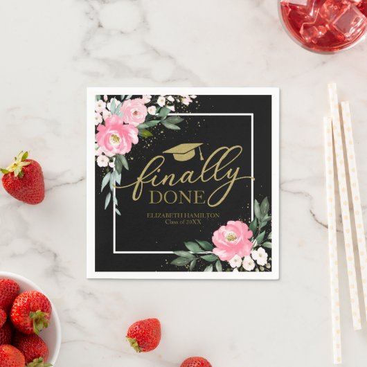 最後に行われたホットピンクフローラ卒業パーティー スタンダードカクテルナプキン (インサイチュ)