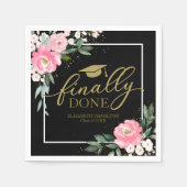 最後に行われたホットピンクフローラ卒業パーティー スタンダードカクテルナプキン (正面)