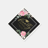 最後に行われたホットピンクフローラ卒業パーティー スタンダードカクテルナプキン (角)