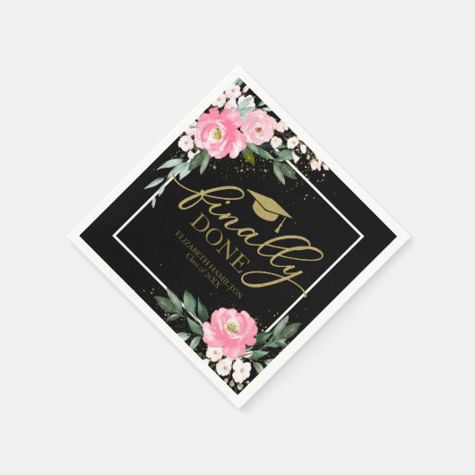 最後に行われたホットピンクフローラ卒業パーティー スタンダードカクテルナプキン (角)