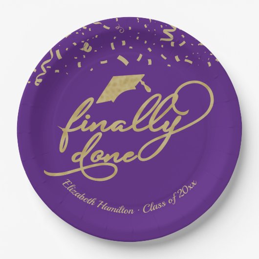 最後に行われた金ゴールド書道卒業パーティーPap ペーパープレート (正面)