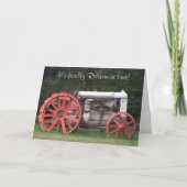 最後に退職タイムカードとアンティークトラクター カード (正面)