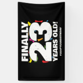 最後に閏年うるう日92誕生日2月29日 横断幕 (縦)