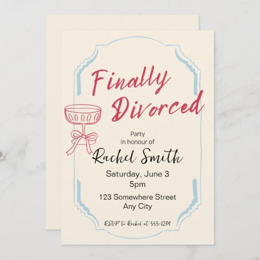 最後に離婚したレトロパーティの招待状 招待状 (正面/裏面)