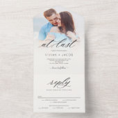 最後に1つのフォトフォトシンプル結婚式招待状で オールインワン招待状 (内側)