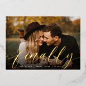 最後に |写真の完全保存日付 箔招待状 (正面)