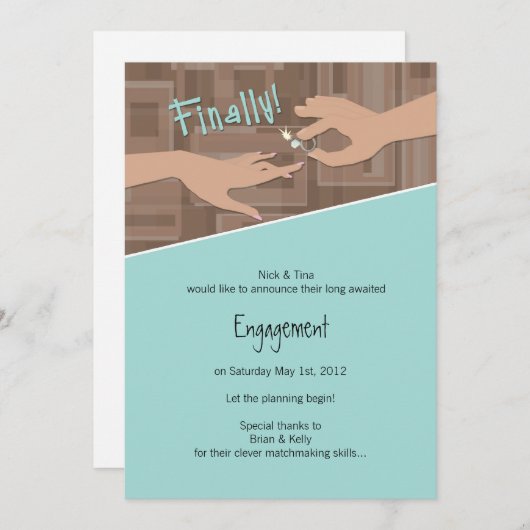 最後に! 婚約の発表 案内状 (正面/裏面)