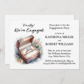 最後に!我々は、婚約したエレガント婚約パーティ 招待状 (正面/裏面)