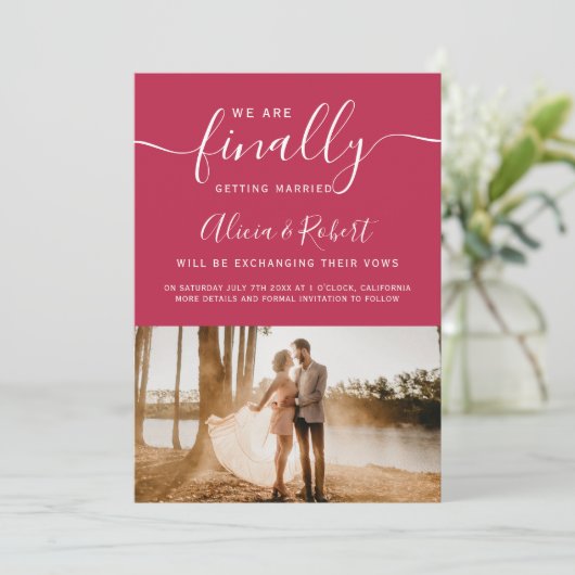 最後に、日付スクリプトのマゼンタの写真を保存する セーブザデート (スタンド正面)