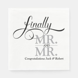 最後にMr.とMr.ウェディングレセプションカクテル スタンダードランチョンナプキン