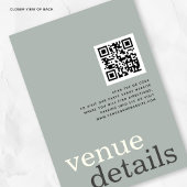 最後にQRコードセージアイボリー婚約招待状 招待状