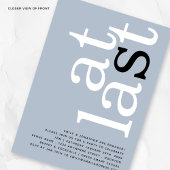 最後にQRコードダスティブルー婚約招待状 招待状