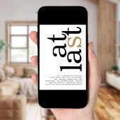 最後にQRコードホワイトブラック金ゴールド婚約 招待状