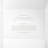 最後にSage Green Minimalistスクリプト結婚の 三つ折り招待状 (内部中)