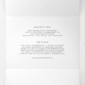 最後にTaupe Greenミニマリスト結婚の 三つ折り招待状 (内部中)