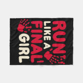 最後のおもしろい女の子のホールのようにハロウィンの衣装 フリースブランケット (正面(横))