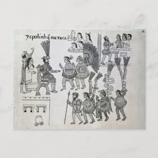 最後のアステカ皇帝クアウテモクが降伏する ポストカード (正面)