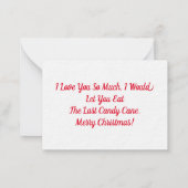 最後のキャンディーケーンクリスマスカード ノートカード (裏面)