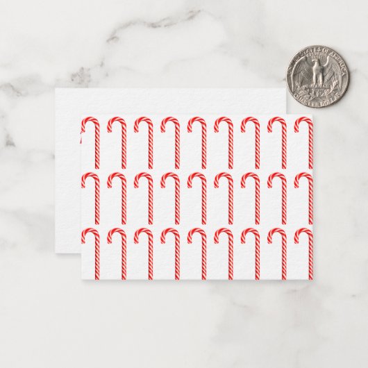 最後のキャンディーケーンクリスマスカード ノートカード (正面/裏面インサイチュ)