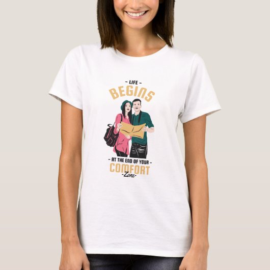 最後のキャンプと冒険から生きるおもしろい Tシャツ (正面)