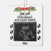 最後のクリスマスと夜の静か超音波写真 セラミックオーナメント (左)