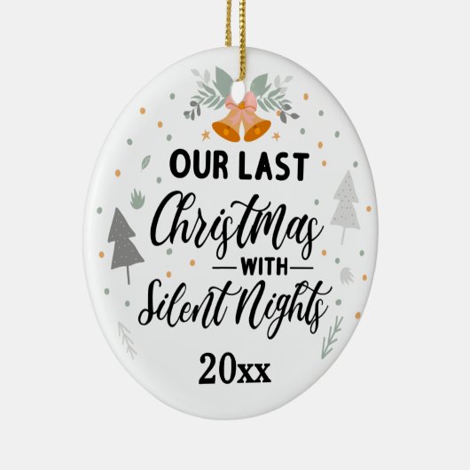 最後のクリスマスと夜の静か超音波写真 セラミックオーナメント (右)